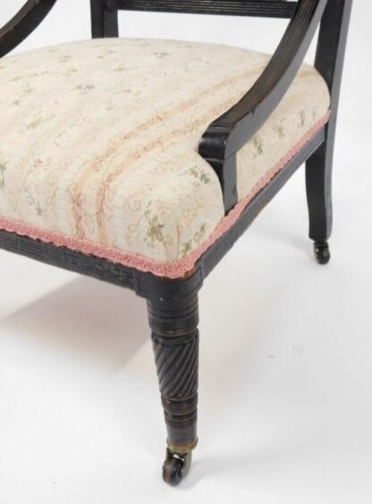 Antique Victorian Ebonised Nursing Chair 19th Century - Image 2
