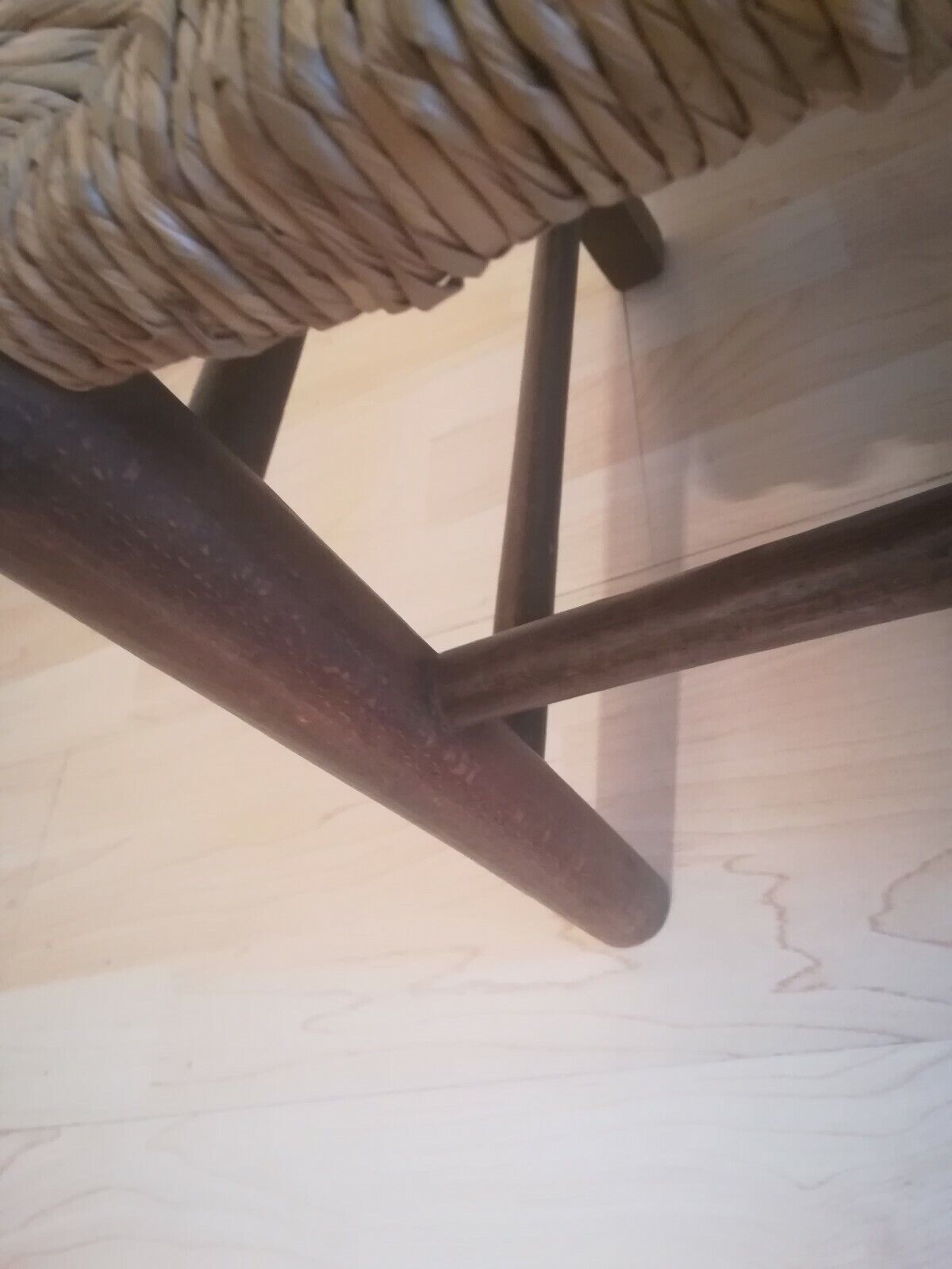 Antique Victorian School room Chairs Pair Oak Wicker Seats ladder back