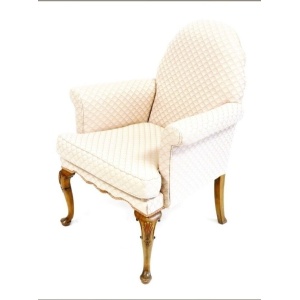 Antique Victorian Walnut Framed Armchair In The Georgian Manner