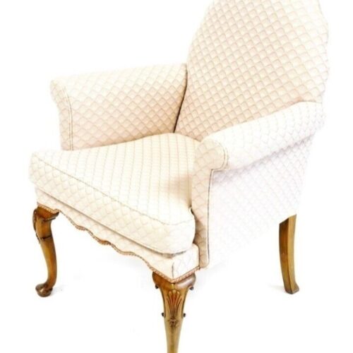 Antique Victorian Walnut Framed Armchair In The Georgian Manner