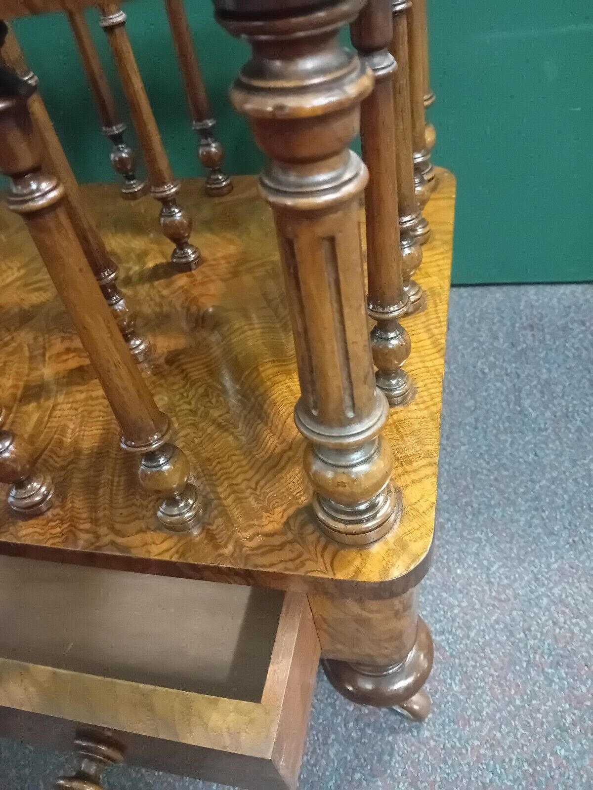 Antique Walnut Canterbury Victorian Circa 1860
