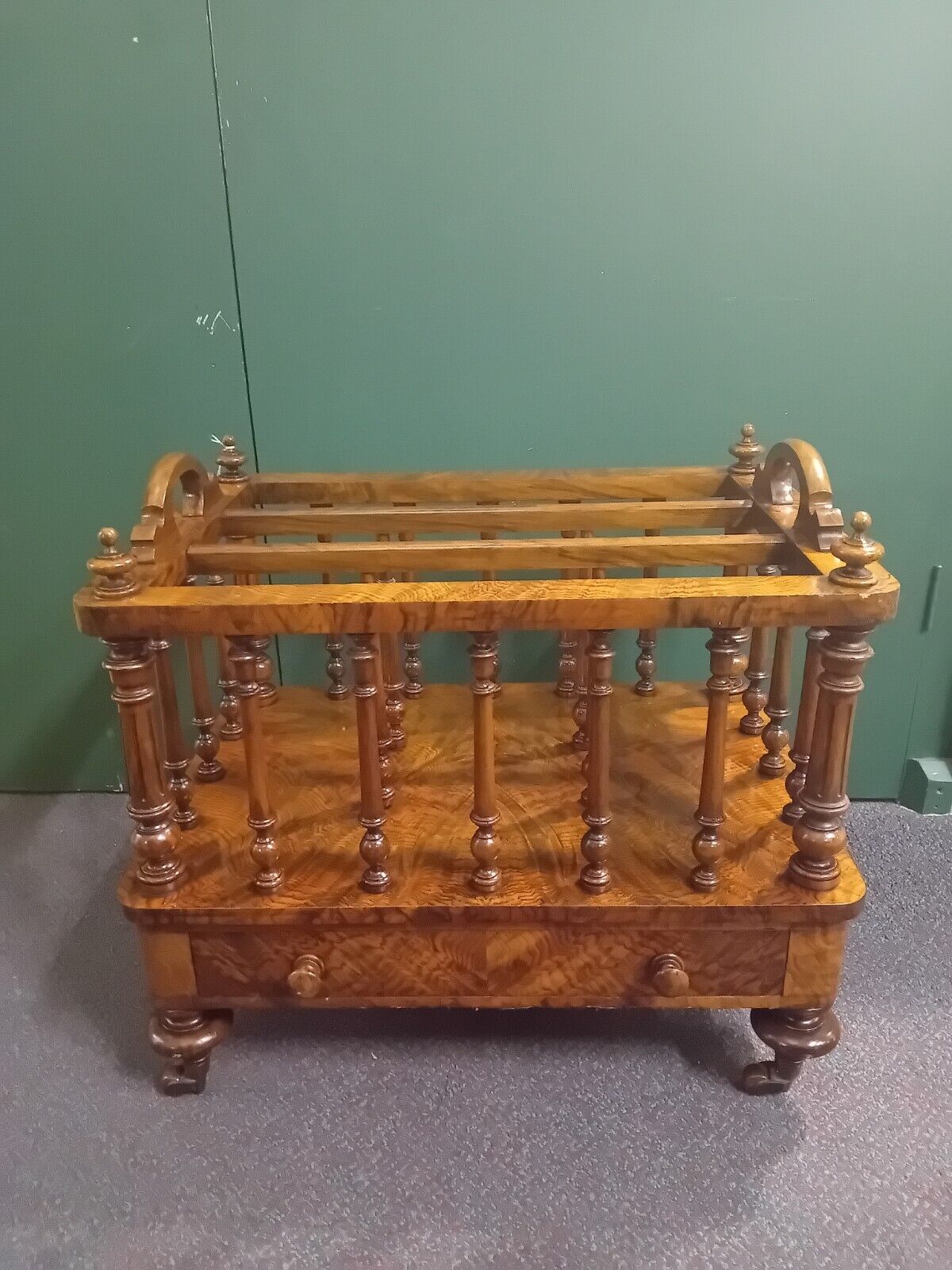 Antique Walnut Canterbury Victorian Circa 1860