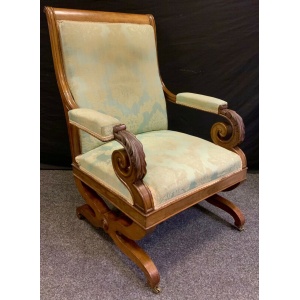 Antique William IV Period Mahogany Library Armchair Circa 1835