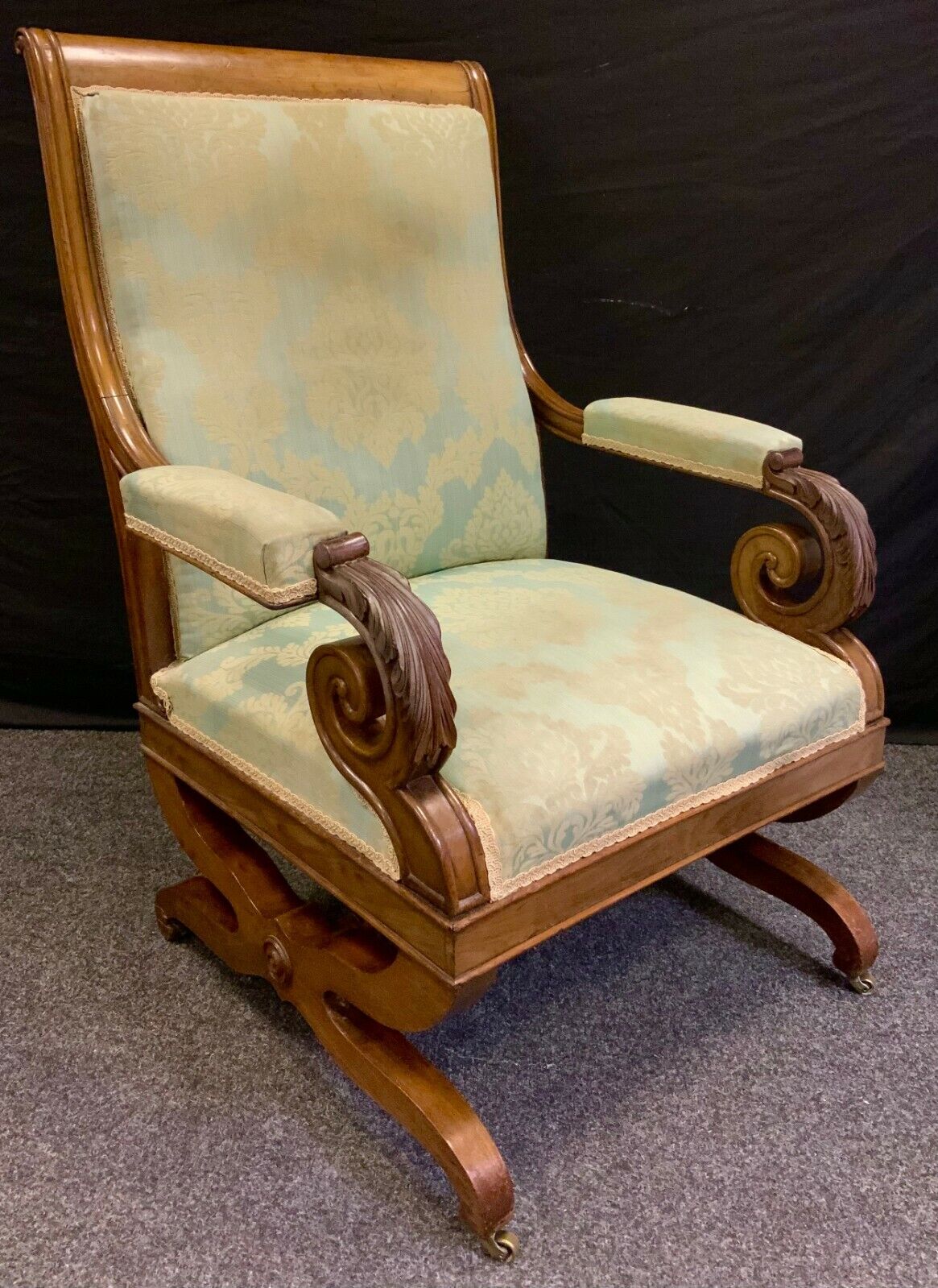 Antique William IV Period Mahogany Library Armchair Circa 1835
