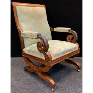 Antique William IV Period Mahogany Library Armchair Circa 1835