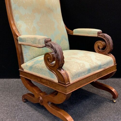 Antique William IV Period Mahogany Library Armchair Circa 1835