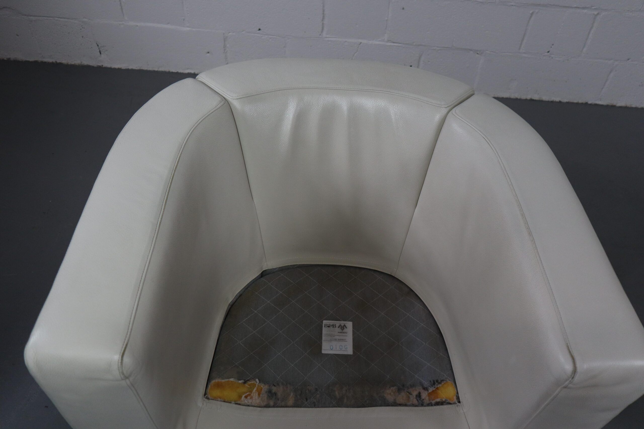 B&B Italia "Tulip" leather armchairs designed by Jeffrey Bernett in 2000