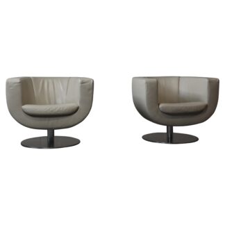 B&B Italia "Tulip" leather armchairs designed by Jeffrey Bernett in 2000