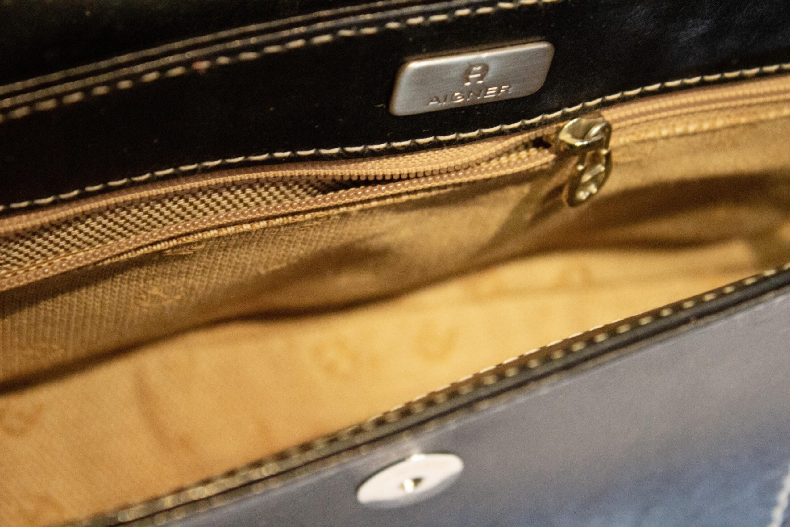 Black Leather Bag by Etienne Aigner