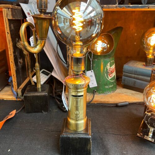 Brass post box light