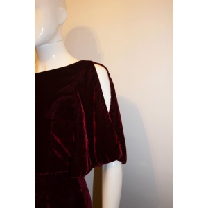 Burgundy Velvet Jump Suit By Beulah