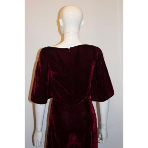 Burgundy Velvet Jump Suit By Beulah
