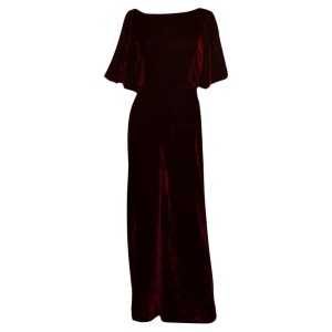 Burgundy Velvet Jump Suit By Beulah