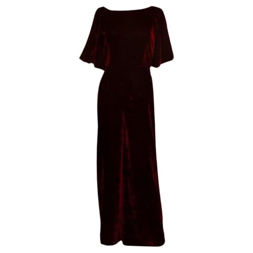 Burgundy Velvet Jump Suit By Beulah