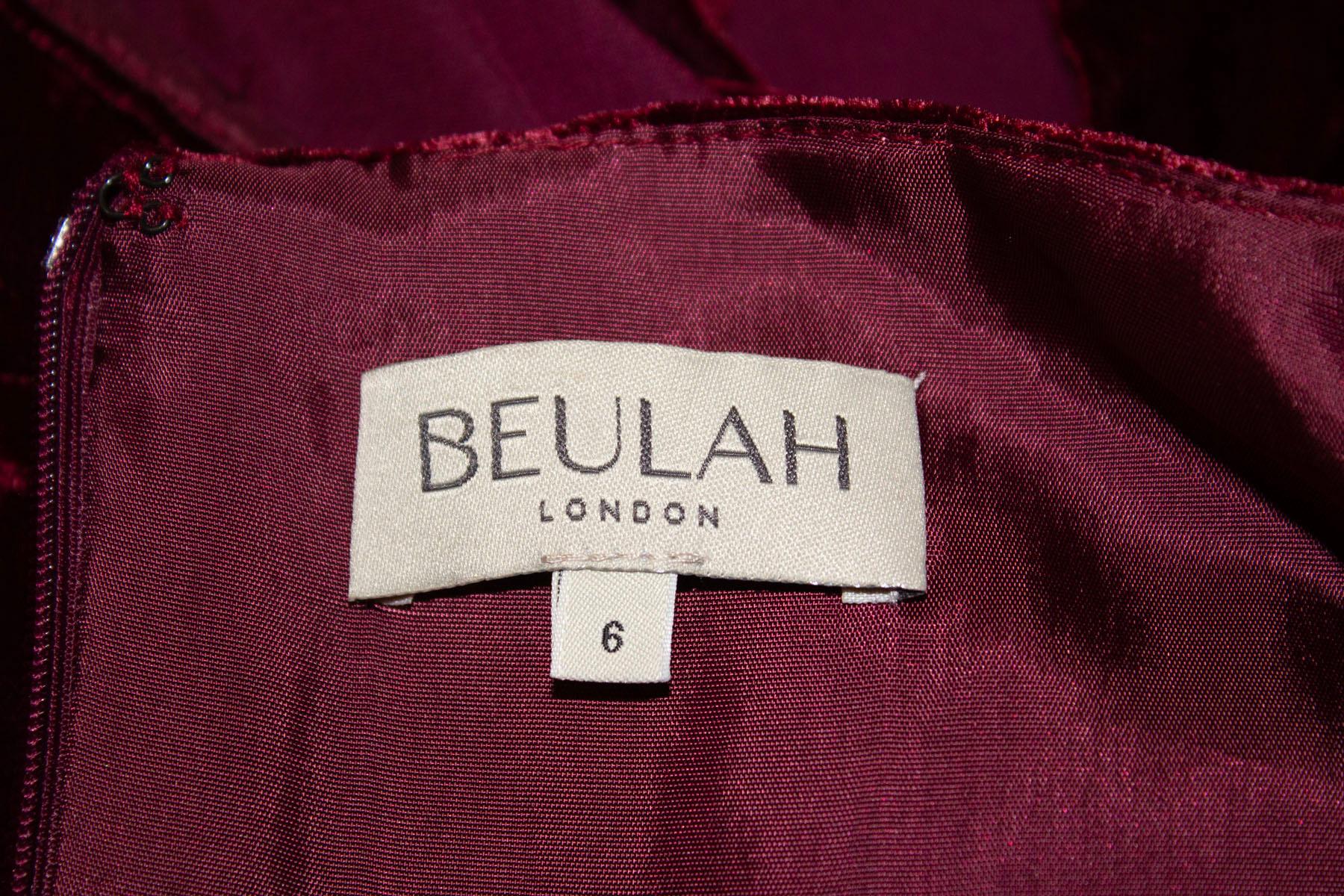 Burgundy Velvet Jump Suit By Beulah