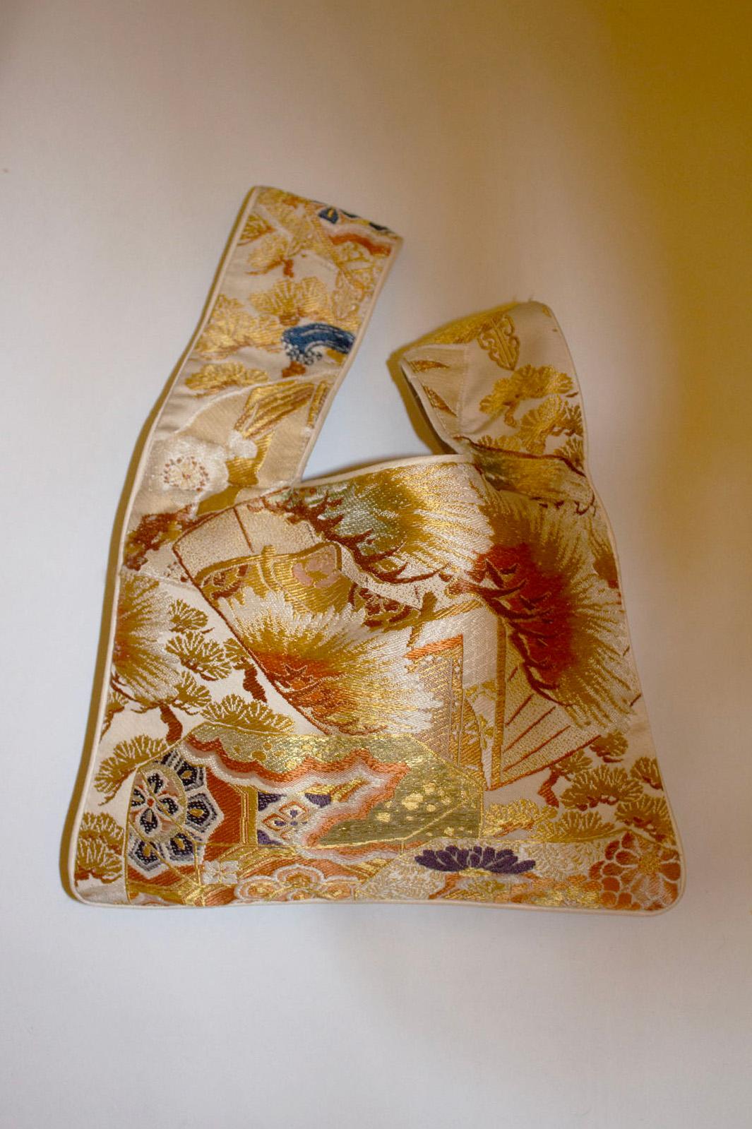 Charming vintage bag made of Old Obi Belts