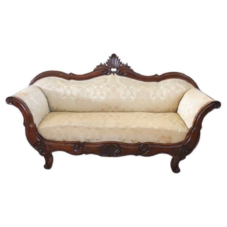 Mid 19th Century Carved Walnut Sofa