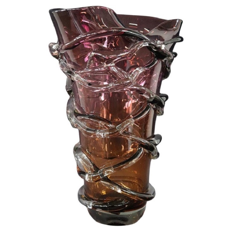 Large Italian Vase in Murano Art Glass, 1980s