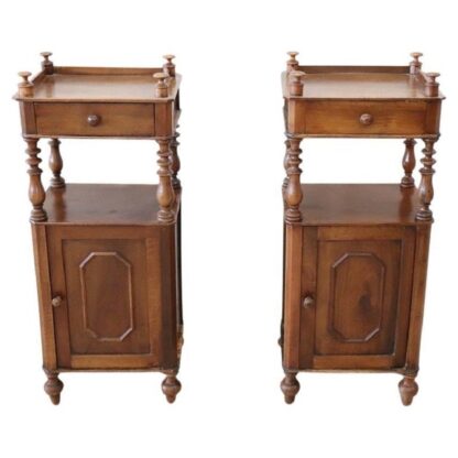 Antique Walnut Nightstands, Mid 19th Century, Set Of 2