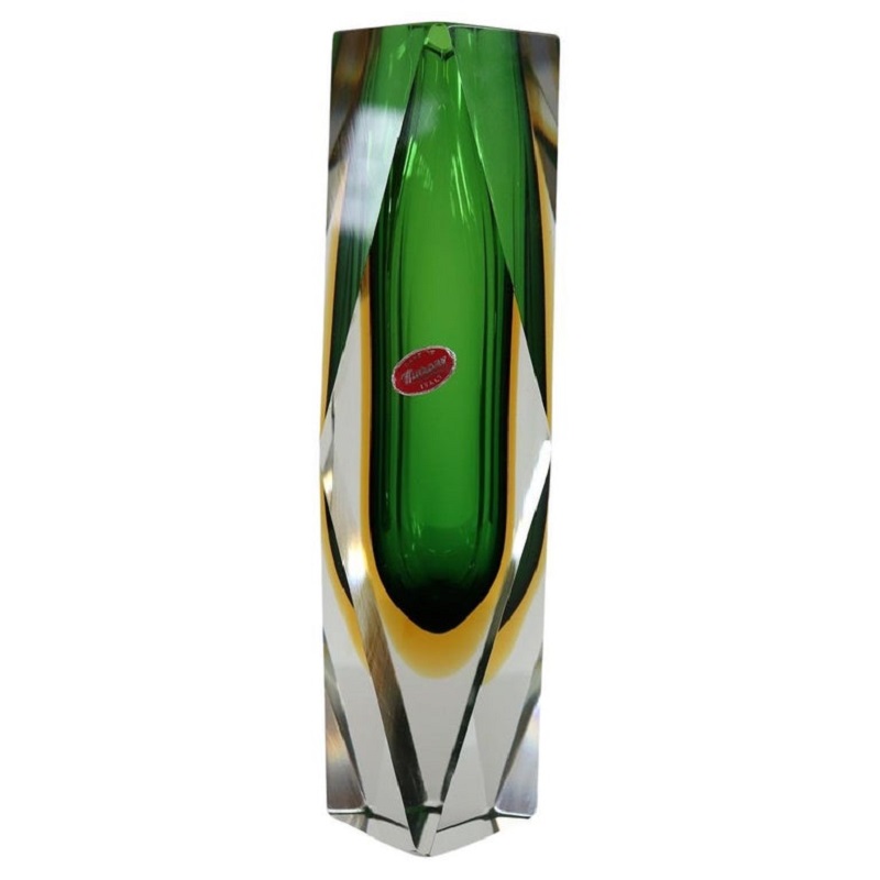 Green Murano Glass Vase by Flavio Poli for A. Mandruzzato, 1960s