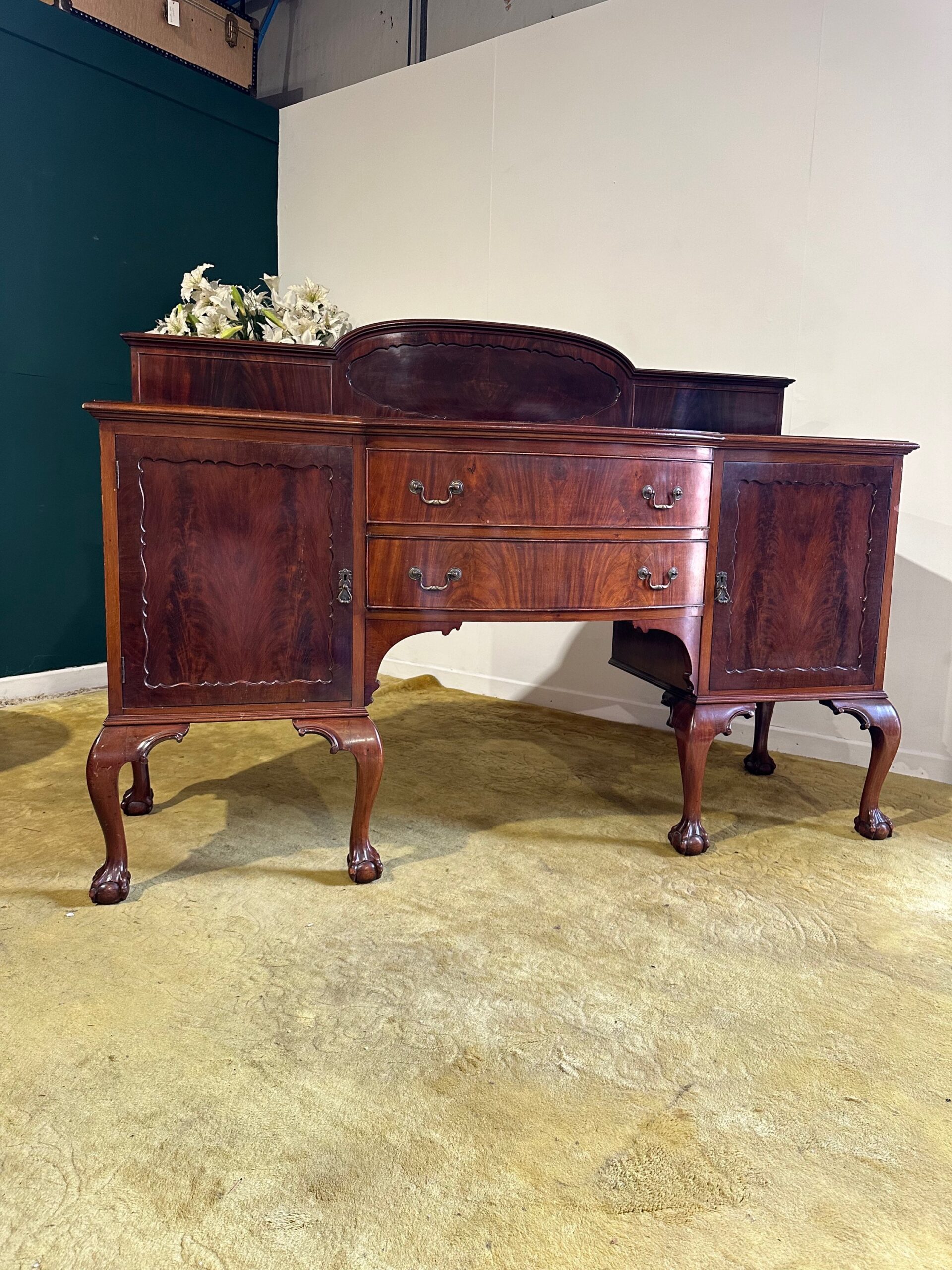 Edwardian Mahogany Gallery Back Bow Front Sideboard