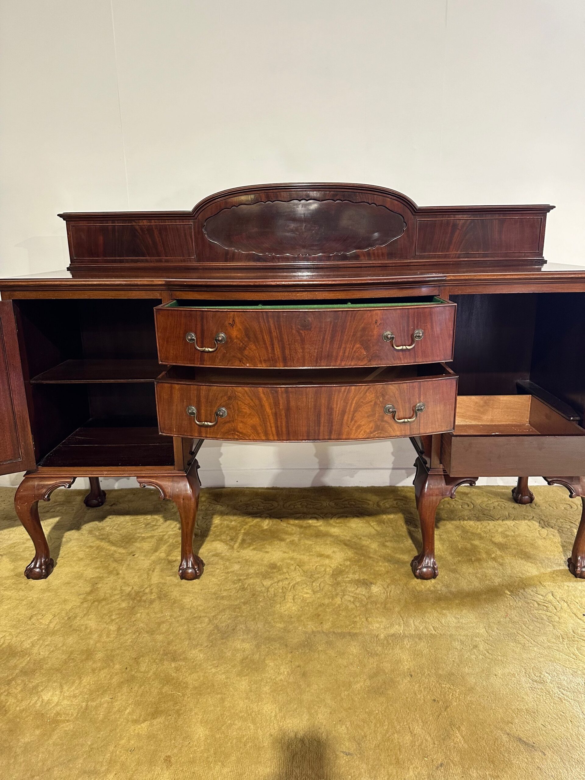 Edwardian Mahogany Gallery Back Bow Front Sideboard
