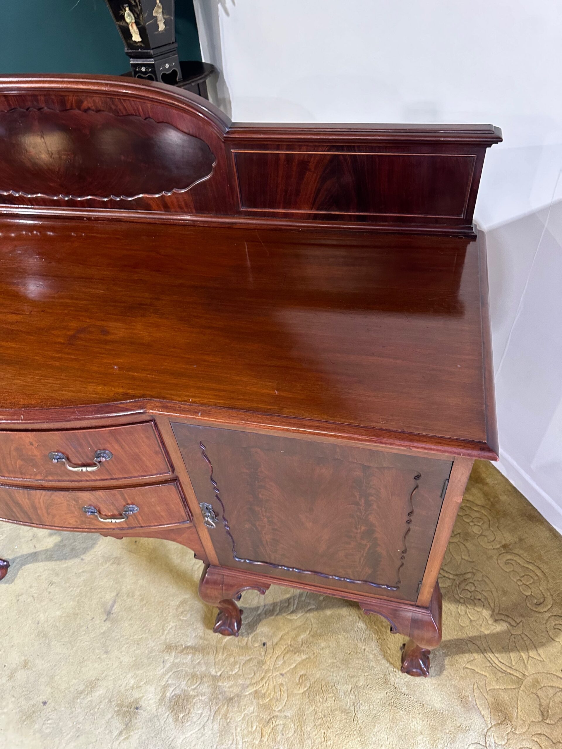 Edwardian Mahogany Gallery Back Bow Front Sideboard
