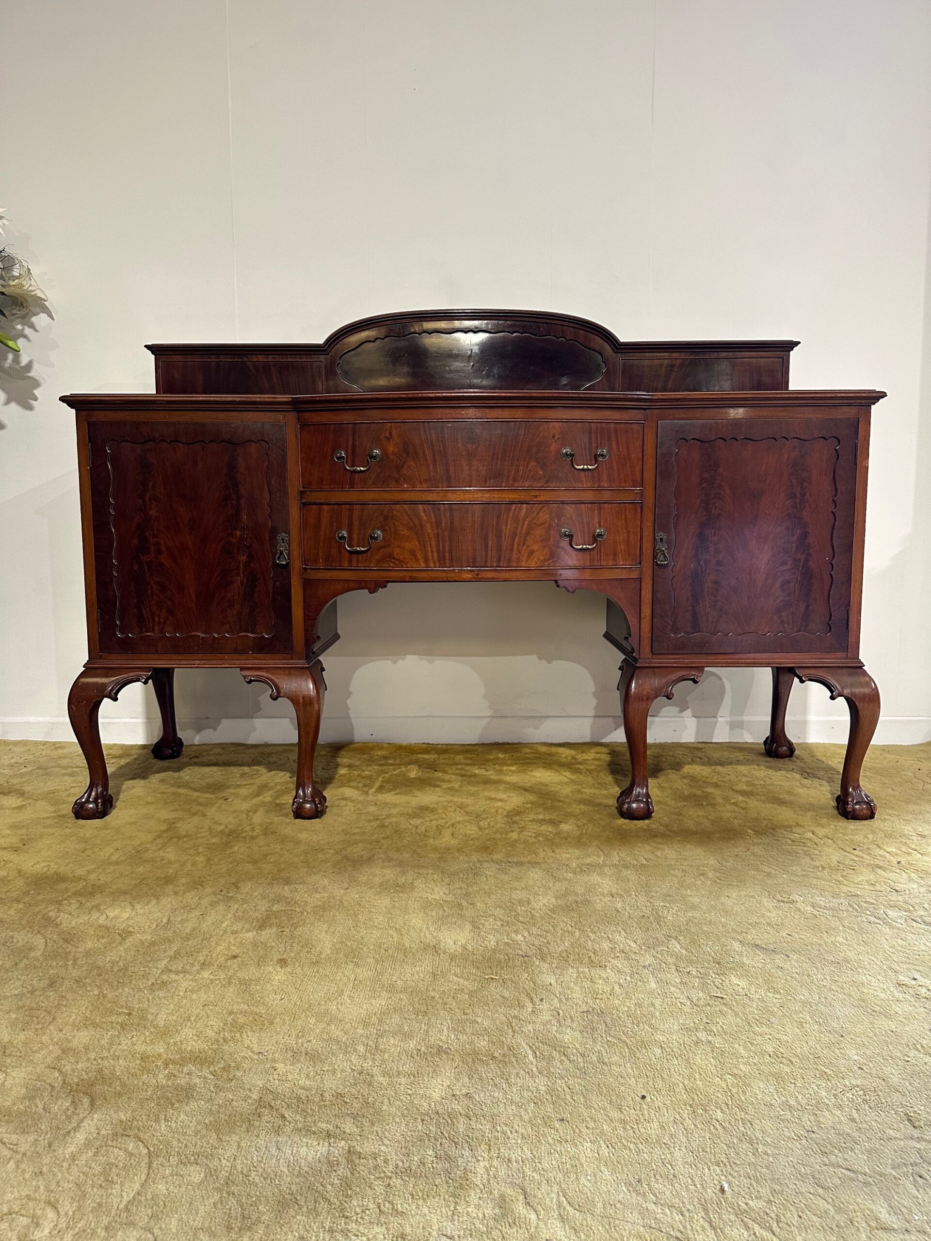 Edwardian Mahogany Gallery Back Bow Front Sideboard