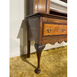 Antique Spicer of Pontesbury oak dresser with crossbanded mahogany