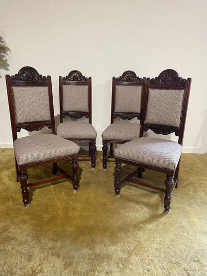 Set of four Victorian dining chairs