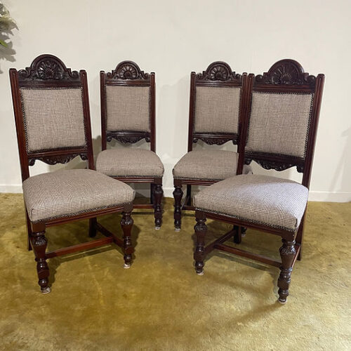 Set of four Victorian dining chairs