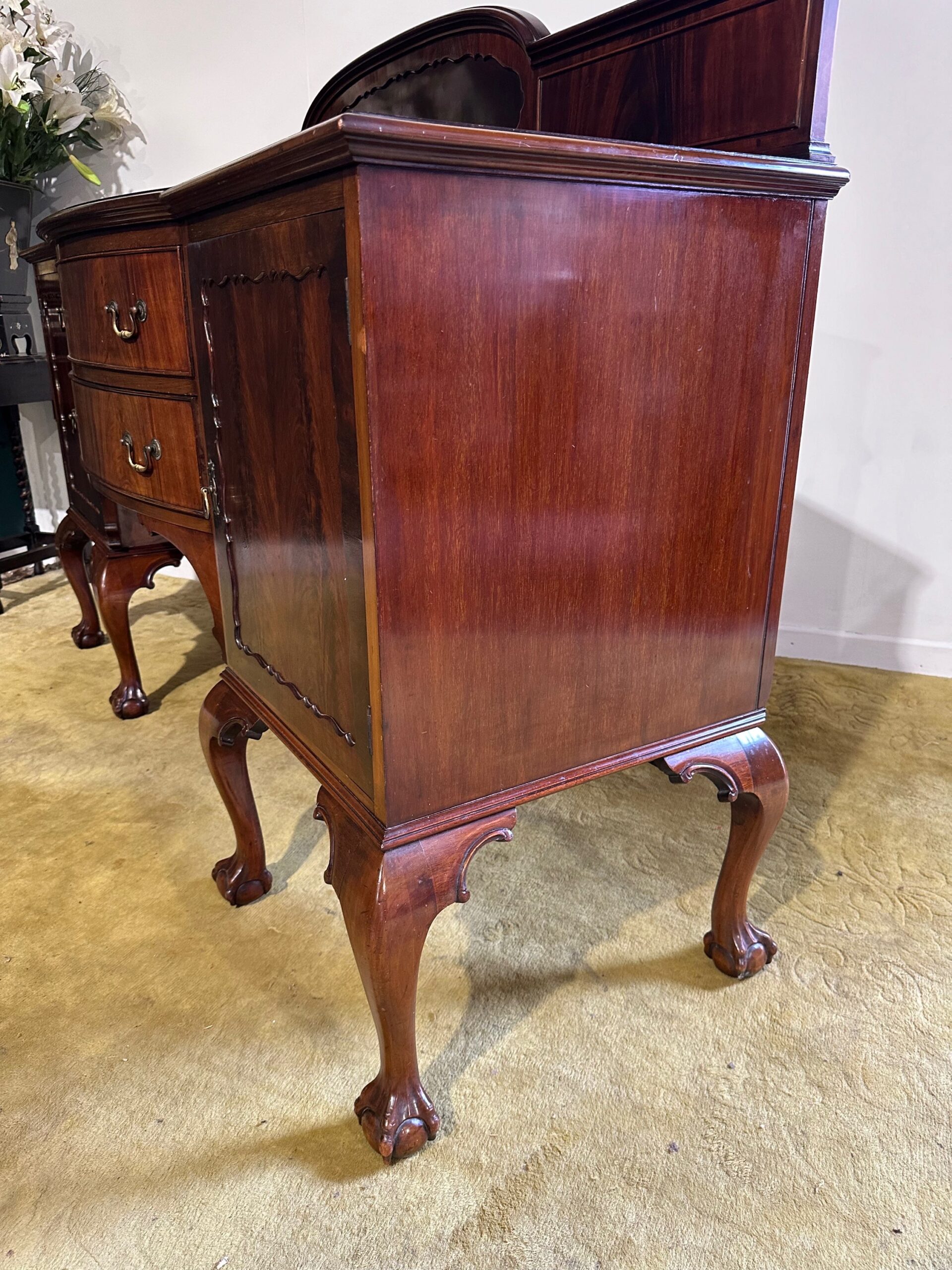 Edwardian Mahogany Gallery Back Bow Front Sideboard