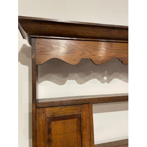 Antique Spicer of Pontesbury oak dresser with crossbanded mahogany