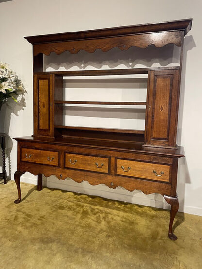 Antique Spicer of Pontesbury oak dresser with crossbanded mahogany - Image 4
