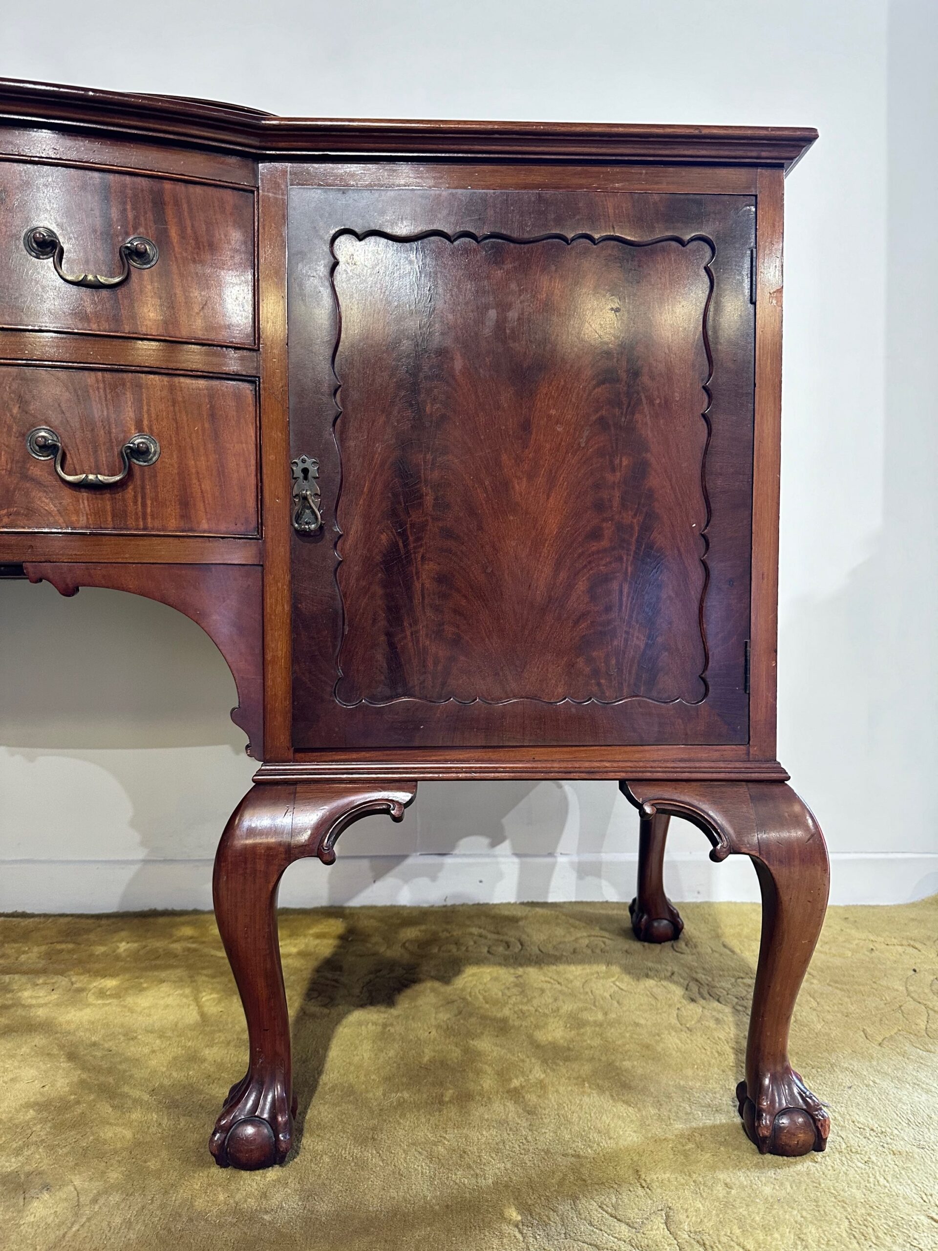 Edwardian Mahogany Gallery Back Bow Front Sideboard