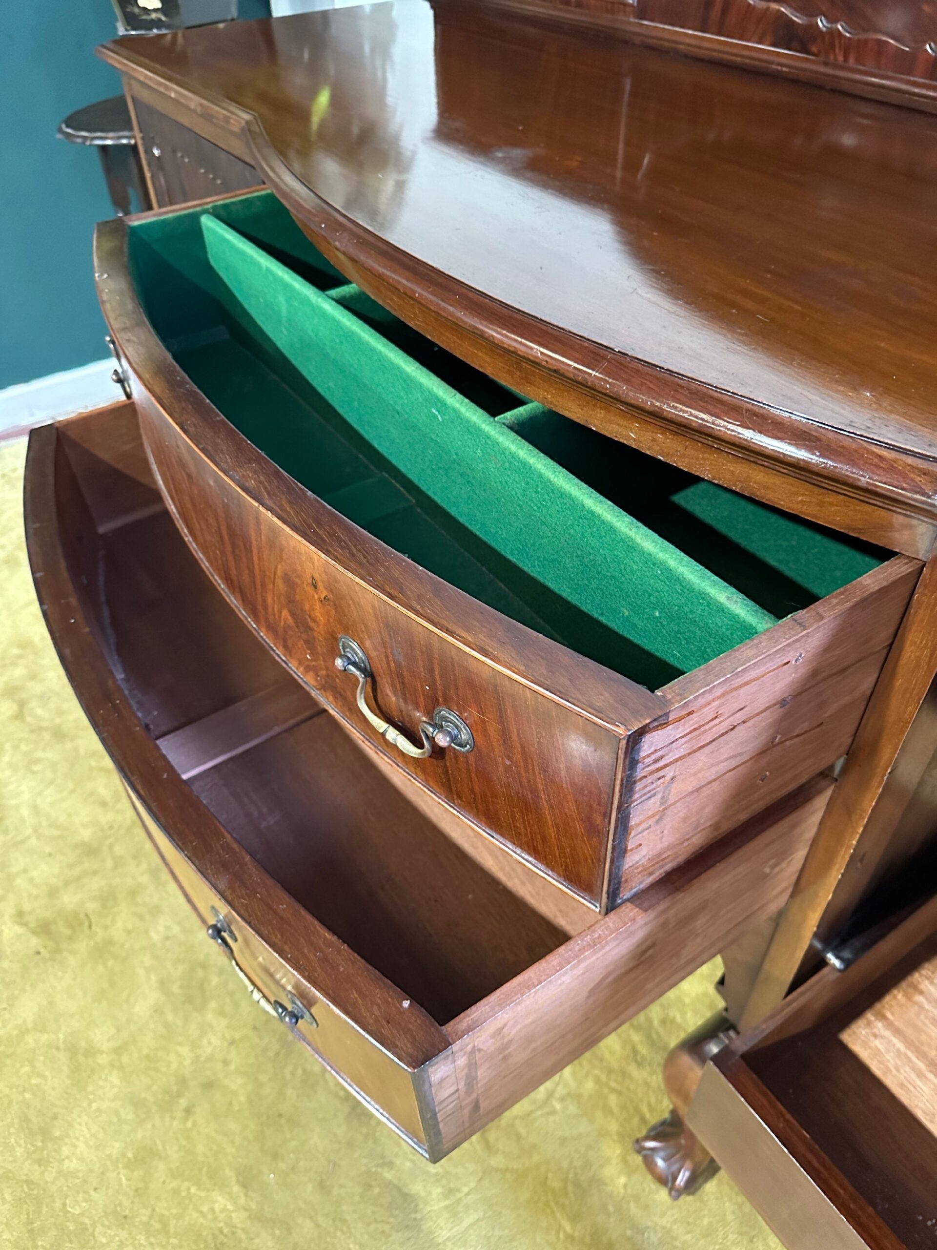 Edwardian Mahogany Gallery Back Bow Front Sideboard
