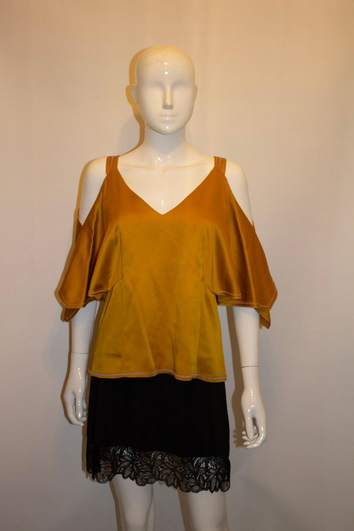 Peter Pillotto Gold top with cutaway shoulders