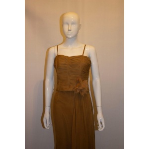 Anoushka G gold silk gown