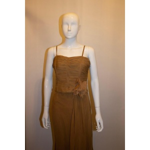 Anoushka G gold silk gown