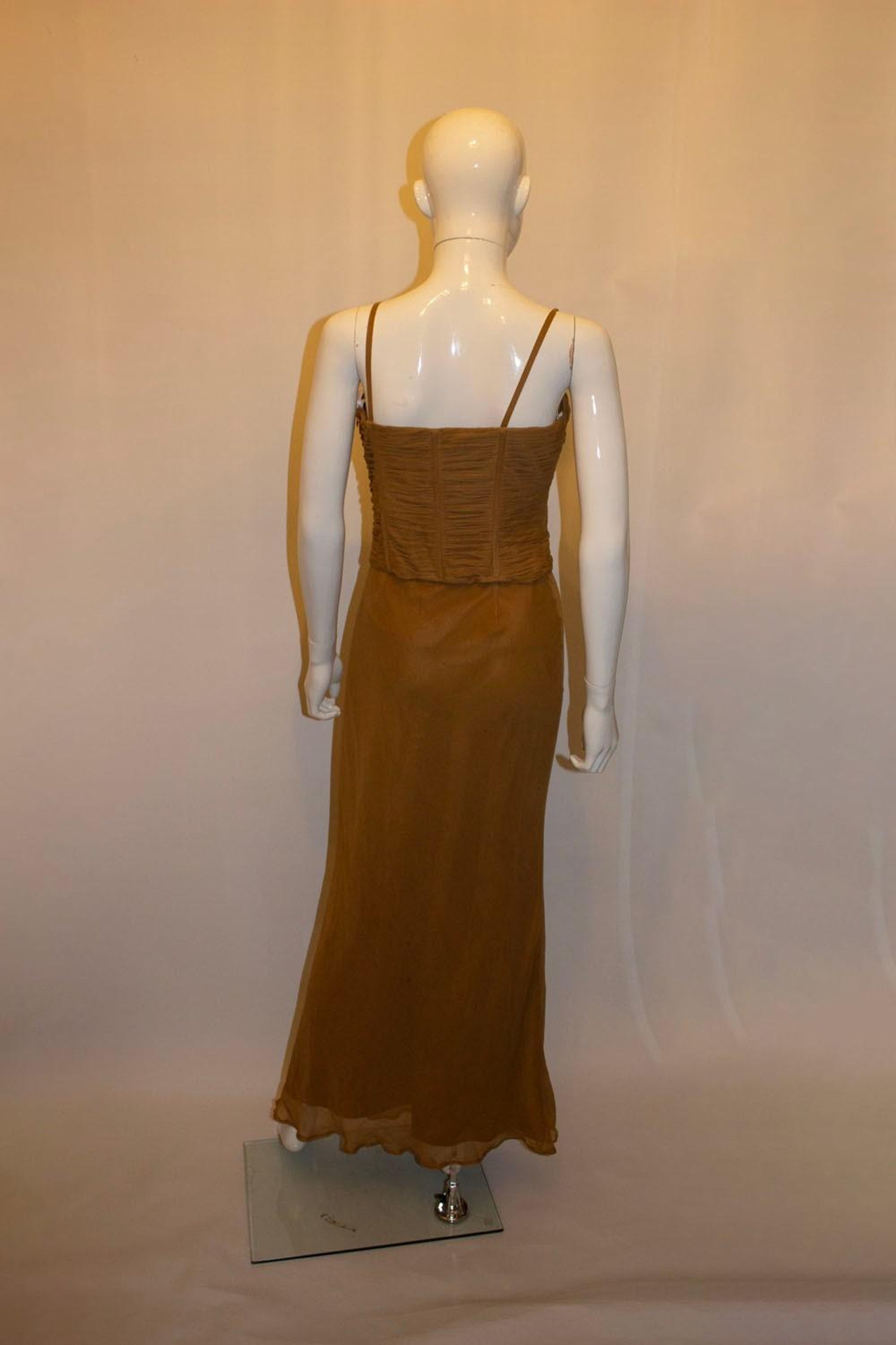 Anoushka G gold silk gown