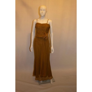 Anoushka G gold silk gown