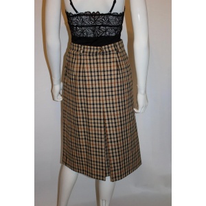 Vintage Daks 1970s Check Wool Skirt