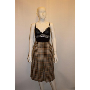 Vintage Daks 1970s Check Wool Skirt