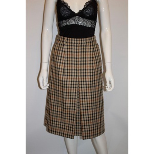 Vintage Daks 1970s Check Wool Skirt