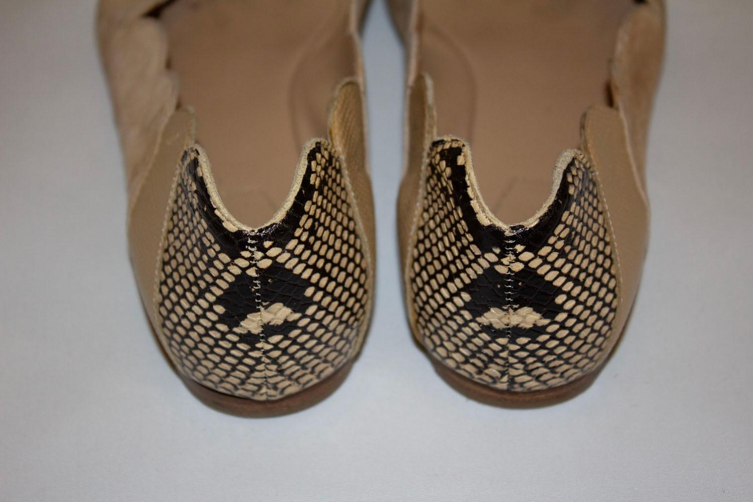 Chloe Suede and Snakeskin Flats