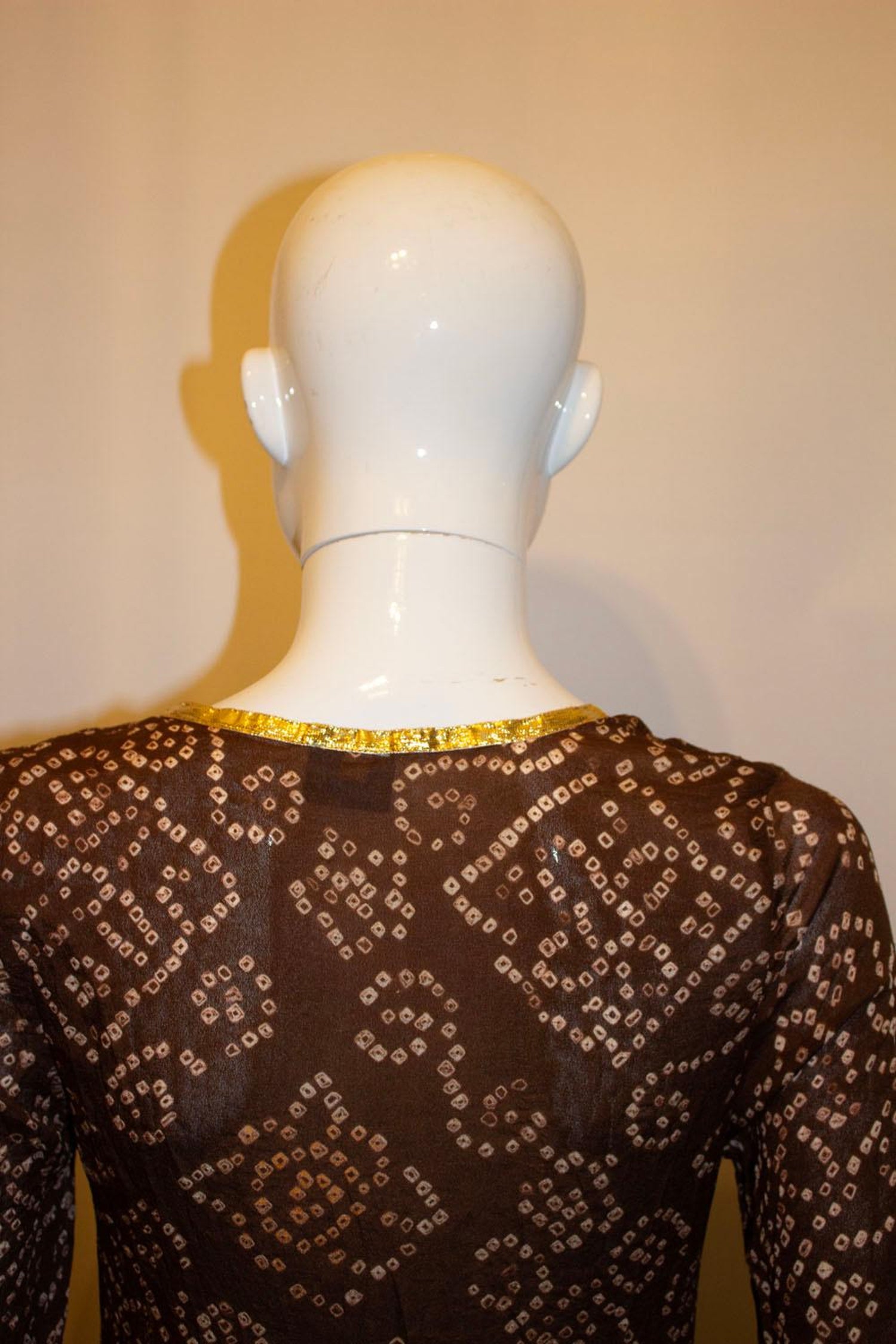 Melissa Obadash Brown and Gold Silk Tunic Top