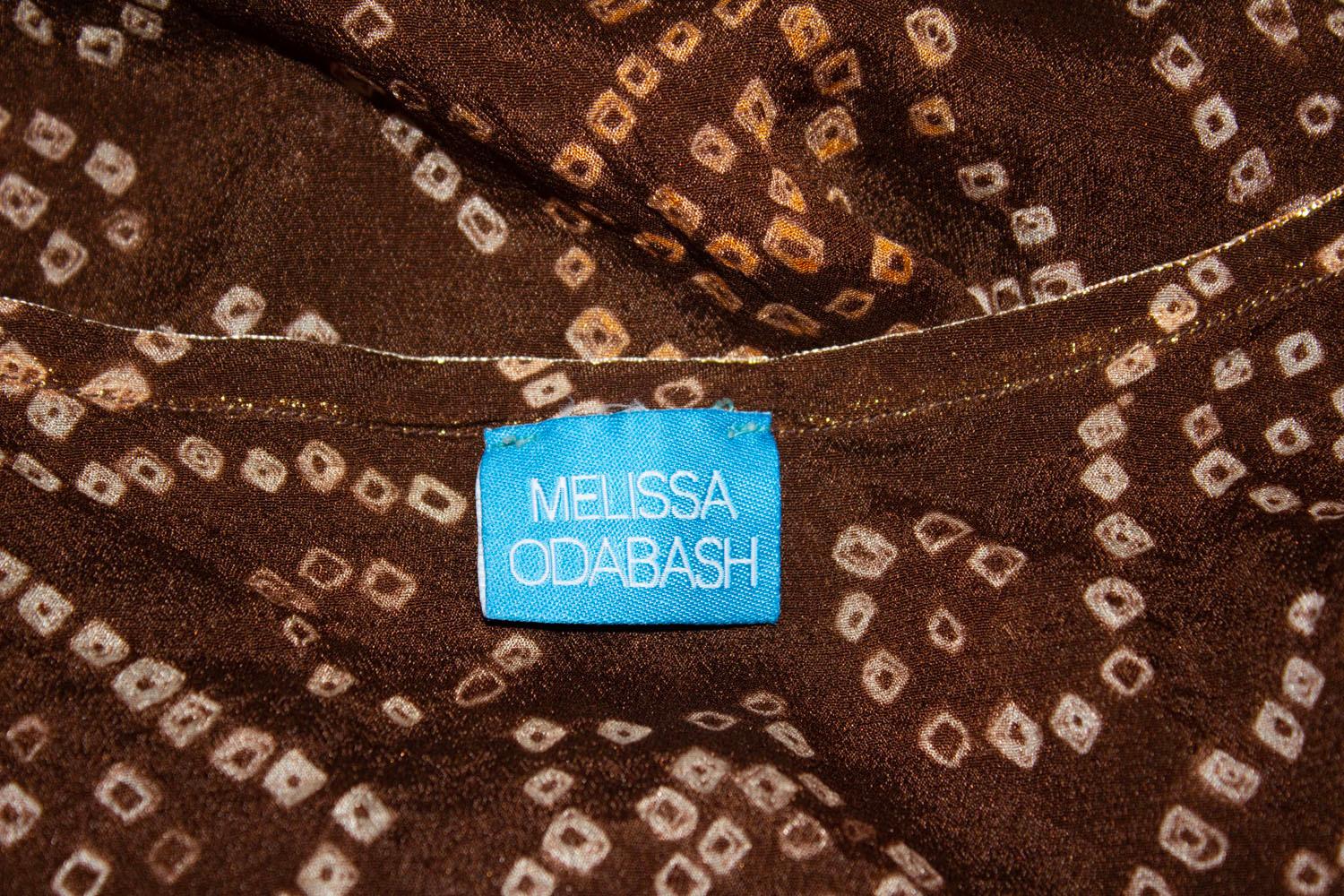 Melissa Obadash Brown and Gold Silk Tunic Top