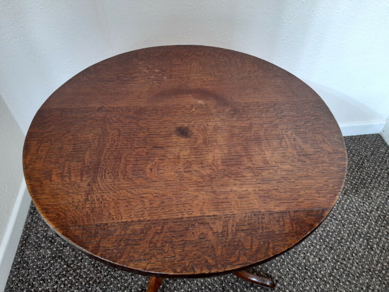 Fine Geo lll oak tilt top table of exceptional colour circa 1780