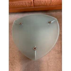 Flipper Model Glass & Aluminum Coffee Table by Matthew Hilton for SCP, 1980s