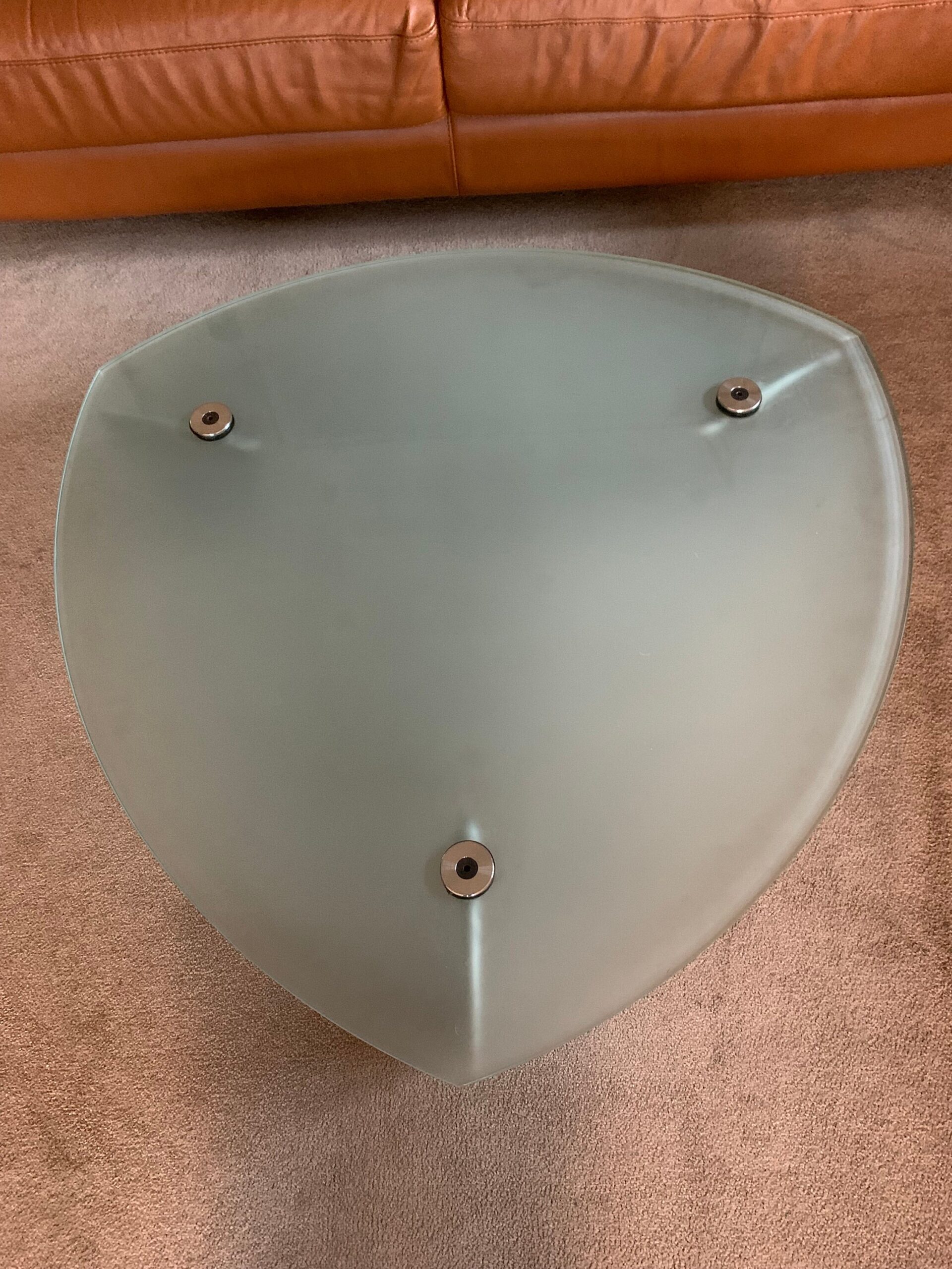 Flipper Model Glass & Aluminum Coffee Table by Matthew Hilton for SCP, 1980s